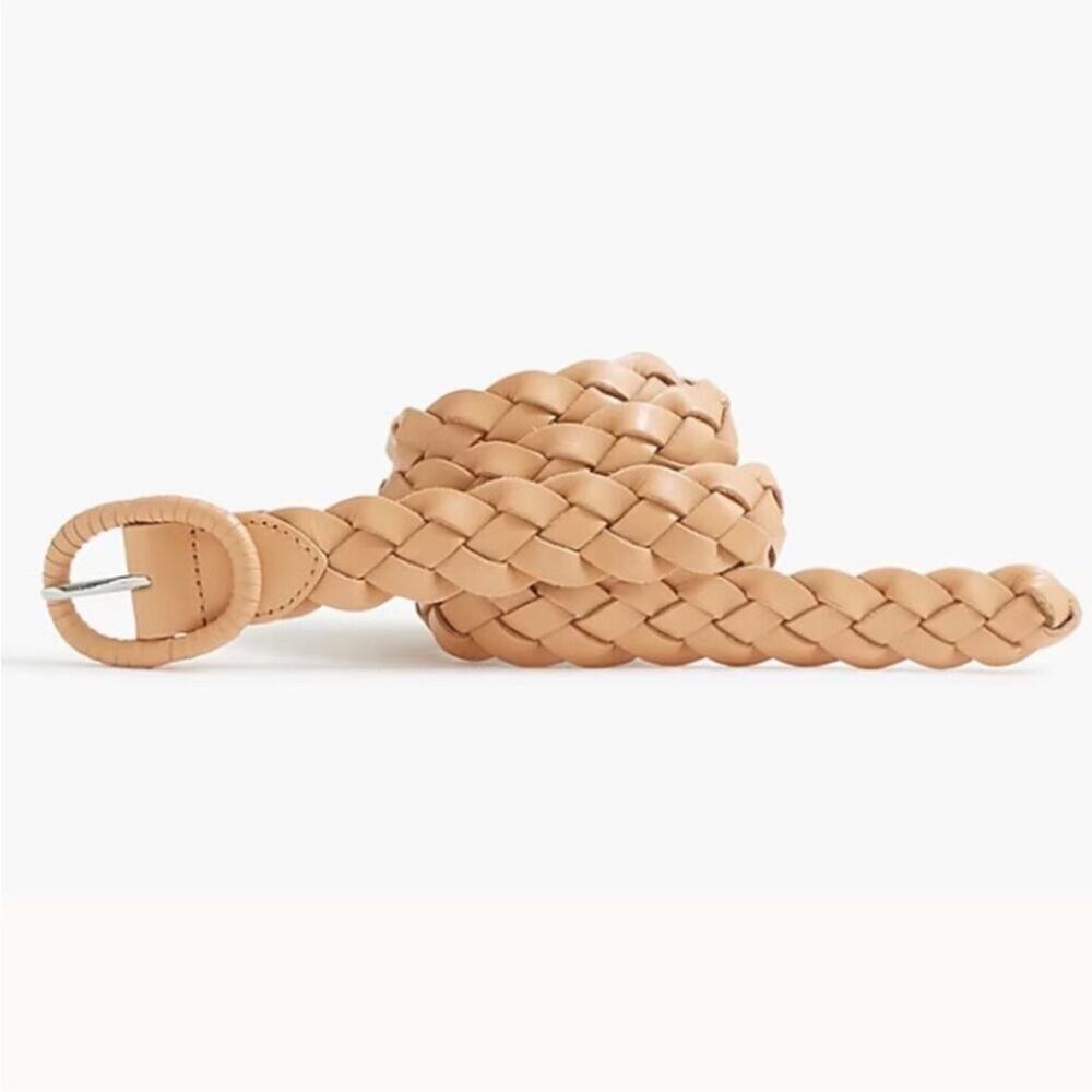 J. Crew medium brown Braided leather belt - Picture 1 of 8